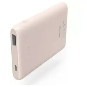 Hama Power Pack "SLIM 5HD", 5 000 mAh, sortie : USB-A, rose clair