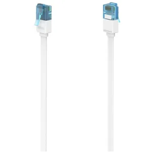 Comparateur de prix : Hama 200687 Câble réseau plat U/UTP Blanc 15 m CAT-6a 10 Gbit/s