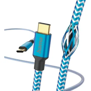 Comparateur de prix : Hama Câble de charge "Reflective", USB-C - USB-C, 1,5 m, nylon, bleu