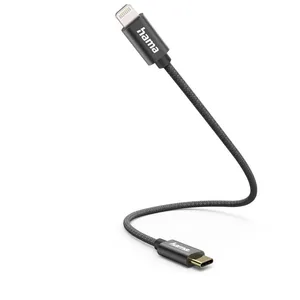 Hama Câble de charge USB-C - Lightning, 0,2 m, nylon, noir pas cher
