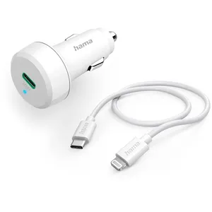 Comparateur de prix : Hama Chargeur auto. rapide avec câble Lightning PD, 20 W, 1 m, blanc