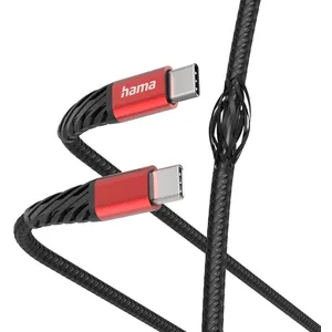 Comparateur de prix : Hama Câble de charge "Extreme" USB-C - USB-C, 1,5 m, nylon, noir/rouge