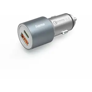Comparateur de prix : Hama - Chargeur rapide pour voiture, 1x usb-c pd, 1x usb-a qc, 38 w, métal (00125127)
