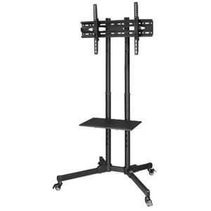 Comparateur de prix : Support TV à roulettes Hama jusqu'à 75 Pouces - Hauteur réglable - Noir