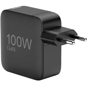 Chargeur rapide, GaN, 2 USB-C, 1 USB-A, PD, 100 W, noir