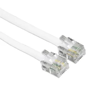 Hama Câble réseau (RJ11, modulaire, connecteurs mâles 6p4c, 3m) Blanc pas cher