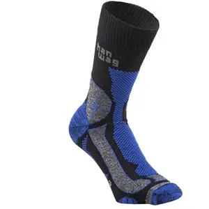 Hanwag Hike-Merino Socke - Chaussettes randonnée Black / Royal Blue 42... pas cher