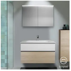 Burgbad Fiumo Vasque avec meuble bas et armoire de toilette, SFXV102F3959FOT2C0001G02 pas cher
