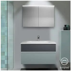 Burgbad Fiumo Vasque avec meuble bas et armoire de toilette, SFXV102F3957FOT56C0001G0 pas cher