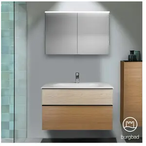 Burgbad Fiumo Vasque avec meuble bas et armoire de toilette, SFXV102F3960FOT45C0001G0 pas cher