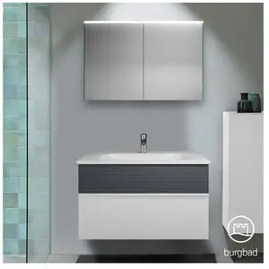 Burgbad Fiumo Vasque avec meuble bas et armoire de toilette, SFXV102F3956FOT56C0001G0 pas cher