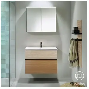 Burgbad Fiumo Vasque avec meuble bas et armoire de toilette, SFXV082F3960FOT45C0001G0 pas cher