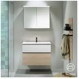 Burgbad Fiumo Vasque avec meuble bas et armoire de toilette, SFXV082F3959FOT2C0001G02 pas cher