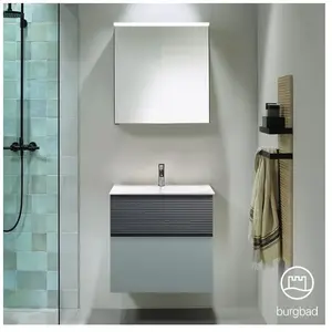 Burgbad Fiumo Vasque avec meuble bas et armoire de toilette, SFXV062RF3957FOT56C0001G pas cher