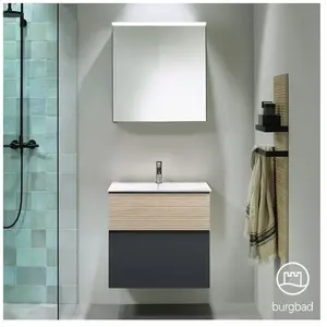 Burgbad Fiumo Vasque avec meuble bas et armoire de toilette, SFXV062RF3958FOT45C0001G
