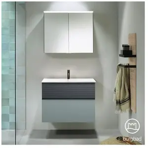 Burgbad Fiumo Vasque avec meuble bas et armoire de toilette, SFXV082F3957FOT56C0001G0 pas cher