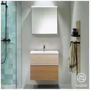 Burgbad Fiumo Vasque avec meuble bas et armoire de toilette, SFXV062RF3960FOT45C0001G pas cher