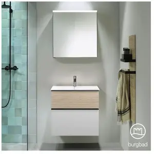 Burgbad Fiumo Vasque avec meuble bas et armoire de toilette, SFXV062RF3956FOT45C0001G