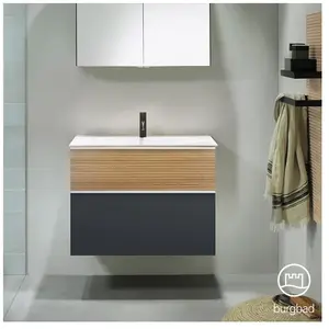 Burgbad Fiumo Vasque avec meuble bas, 2 tiroirs, SFXN082F3958FOT52C0001G0 pas cher