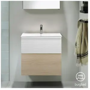 Burgbad Fiumo Vasque avec meuble bas, 2 tiroirs, SFXN062F3959FOT2C0001G02 pas cher