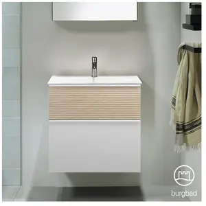 Burgbad Fiumo Vasque avec meuble bas, 2 tiroirs, SFXN062F3956FOT45C0001G0 pas cher