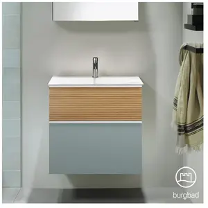 Burgbad Fiumo Vasque avec meuble bas, 2 tiroirs, SFXN062F3957FOT52C0001G0 pas cher