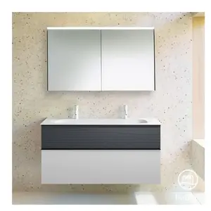 Burgbad Fiumo Vasque avec meuble sous-vasque, avec armoire de toilette, SFXW122F3956FOT56C0001G0 pas cher