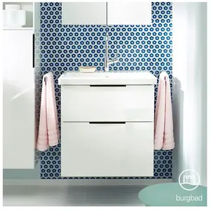 Burgbad Eqio Vasque en céramique avec meuble bas, 2 tiroirs, SEYQ063F2... pas cher