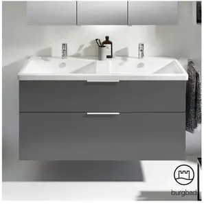 Burgbad Eqio Vasque en céramique avec meuble bas, 2 tiroirs, SEYS123F2... pas cher