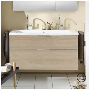 Burgbad - Eqio lavabo en céramique avec 2 trous pour robinetterie, pas cher