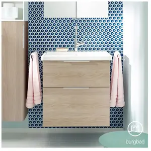 Burgbad Eqio Vasque en céramique avec meuble bas, 2 tiroirs, SEYQ063F3... pas cher