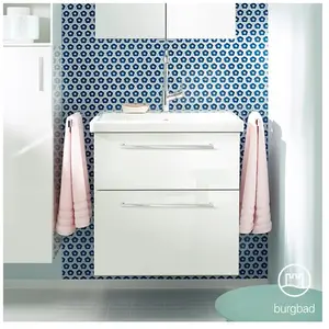 Burgbad Eqio Vasque en céramique avec meuble bas, 2 tiroirs, SEYQ063F2... pas cher