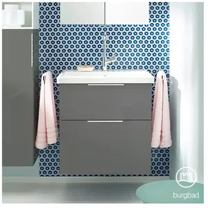 Burgbad Eqio Vasque en céramique avec meuble bas, 2 tiroirs, SEYQ063F2... pas cher