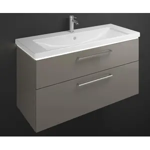 Burgbad Eqio Vasque en céramique avec meuble bas, 2 tiroirs, SEZA123F2...