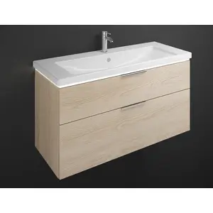 Burgbad Eqio Vasque en céramique avec meuble bas, 2 tiroirs, SEZA123F3...