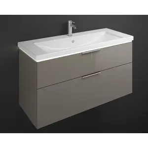 Burgbad Eqio Vasque en céramique avec meuble bas, 2 tiroirs, SEZA123F2...