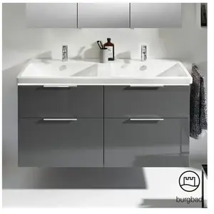 Burgbad Eqio Vasque en céramique avec meuble bas, 4 tiroirs, SEZD123F2... pas cher