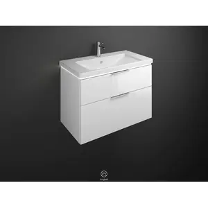 Burgbad Eqio Vasque en céramique avec meuble bas, 2 tiroirs, SEZA093F2... pas cher