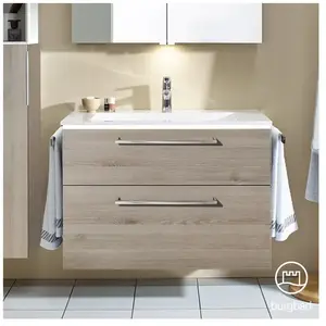 Burgbad Eqio Vasque en fonte minérale avec meuble bas, 2 tiroirs, SEZE092F2632C0001P95, pas cher