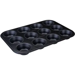 Moule à muffins 12 empreintes 38 x 26 cm Zenker Perfect Black pas cher