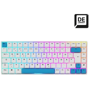 Sharkoon Skiller SGK50 S3 PBT blanc, clavier RVB de jeu, Gateron G PRO 3.0 jaune, 75 % de design