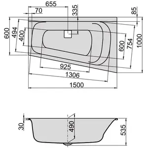 Hoesch THASOS Baignoire d’angle, 3746.010, pas cher