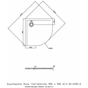 Hoesch MUNA Receveur de douche en quart de cercle, 4196xA.010, pas cher