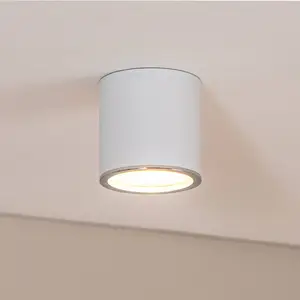 Spot LED BEGA en saillie Studio Line, blanc/alu, Ø 9 cm, aluminiumVendu parluminaire