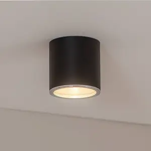 BEGA Spot LED à monter en surface Studio Line, noir/alu, Ø 9 cm, aluVendu parluminaire