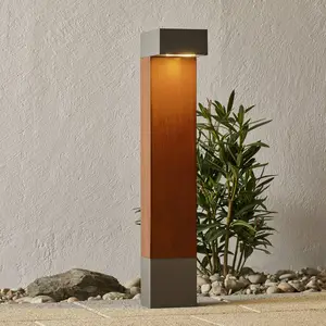 BEGA 84498 borne lumineuse LED argentée, angulaire