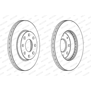 Disque de frein FERODO DDF1279C avant, ventilé, 2 pièce pas cher
