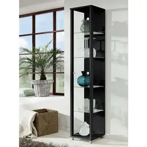 Vitrine 1 porte NAXOS coloris noir pas cher