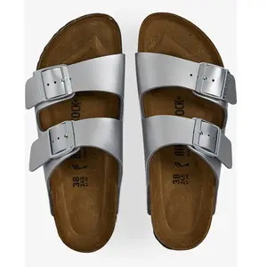 Comparateur de prix : Sandales femme Birkenstock Arizona Birko-Flor Argenté 38 Étroit 1012283