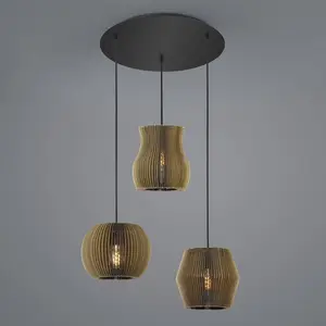 HELL Suspension Layer en carton à 3 lampes Rondelle pas cher